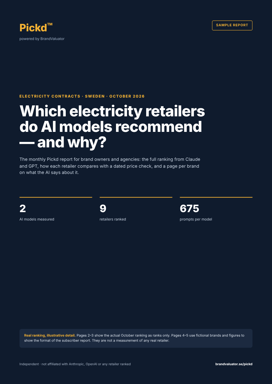 Cover of the illustrative Pickd electricity report